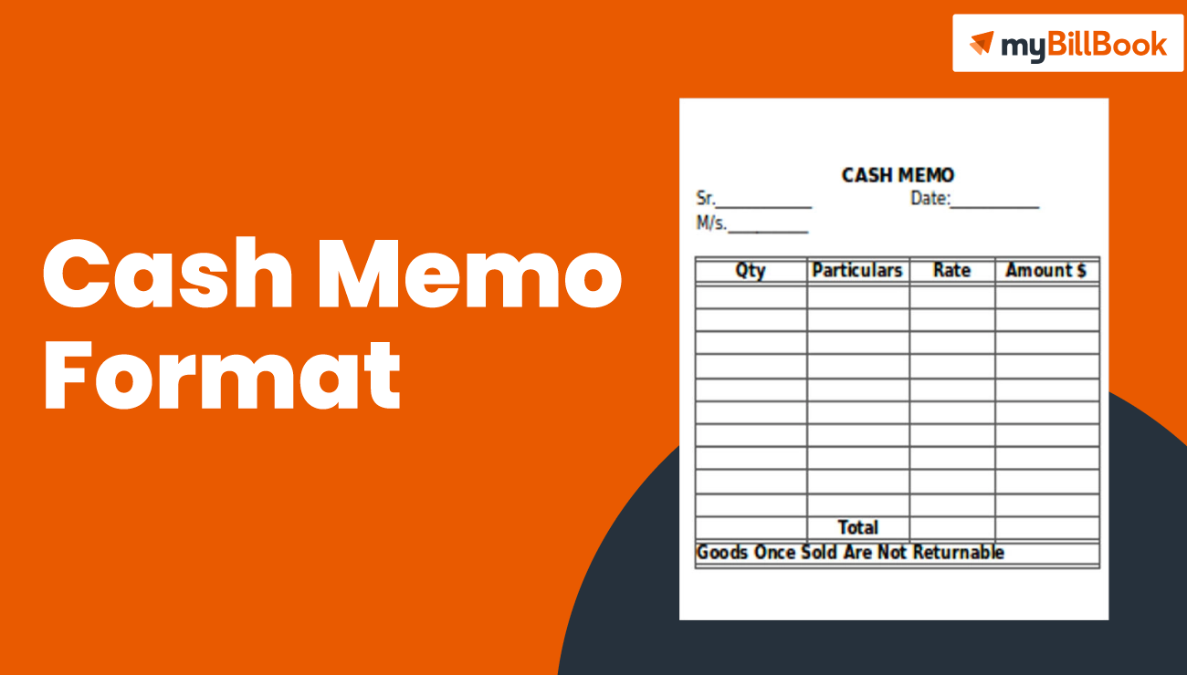 Cash Memo Format In Word Excel PDF Free Download