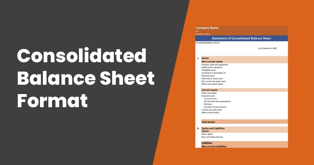 Consolidated Balance Sheet Format For Free Download 5190