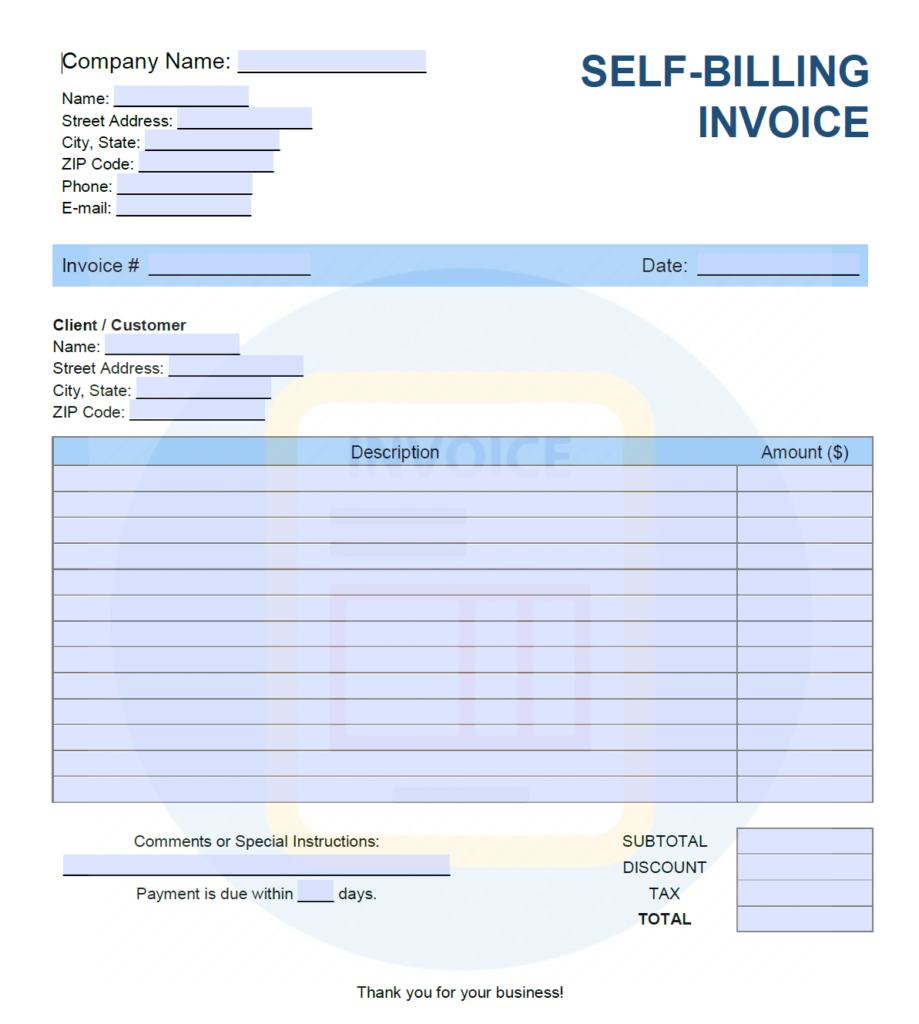 Guide To Self Invoice And Rcm - MyBillBook With Regard To Invoice Register Template