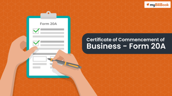 certificate of commencement of business form 20a