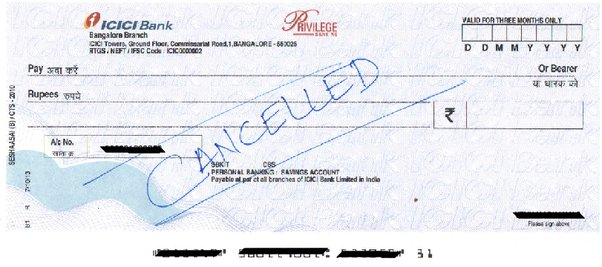 Cancelled Cheque  Example
