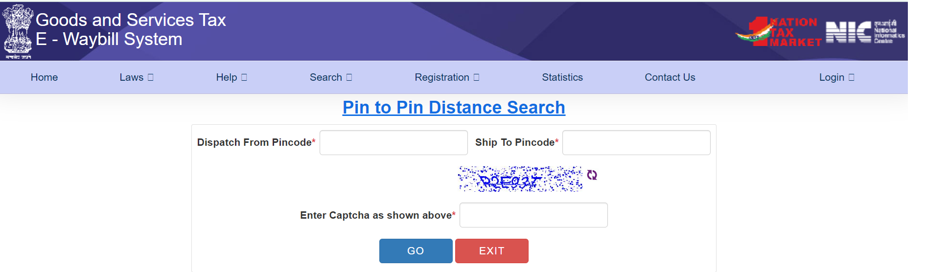 Eway bill distance pin to pin distance calculation validity
