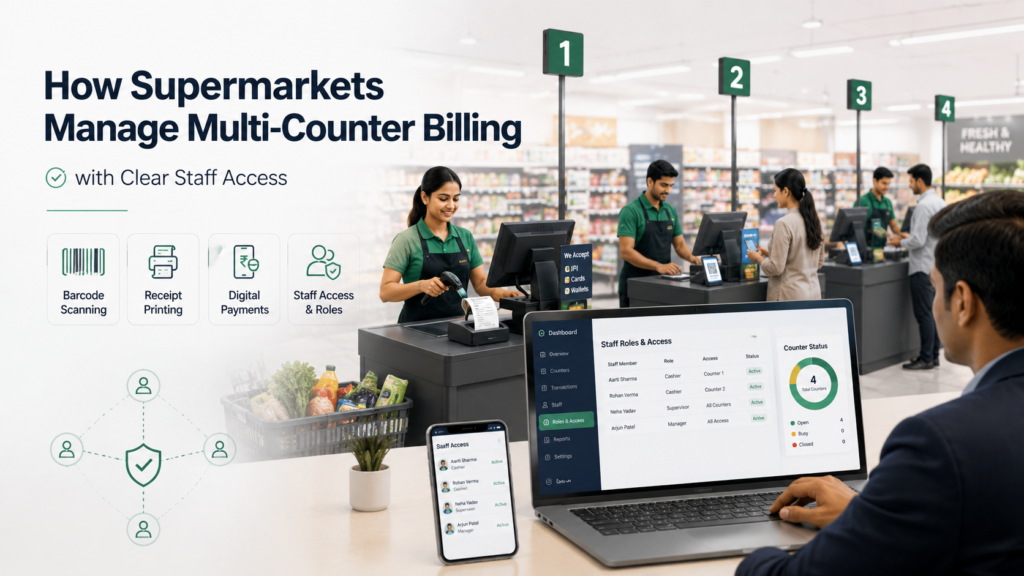 Supermarket management and staff access system