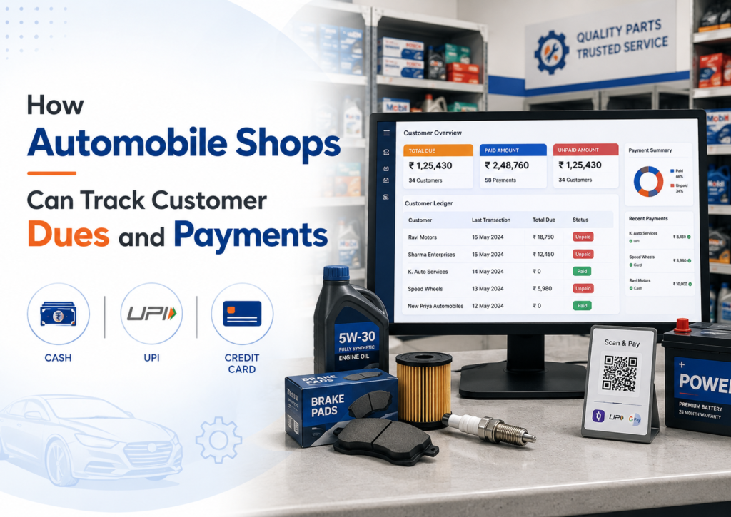 Automobile shop payment tracking dashboard