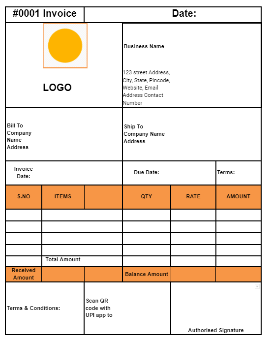 invoice format pdf