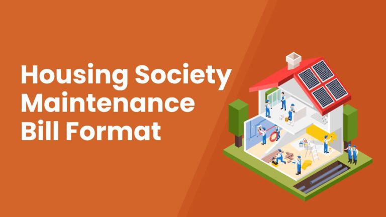 housing society maintenance bill format