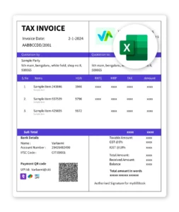 gst invoice format in excel