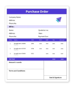 purchase order format