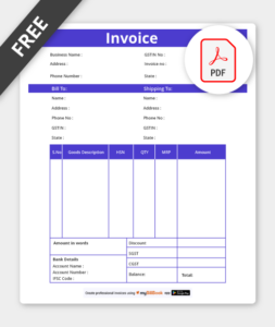 invoice format pdf