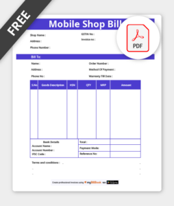 mobile shop bill pdf