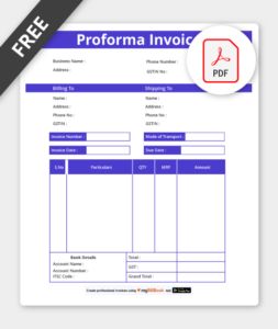 proforma invoice format in pdf