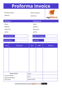 proforma invoice format