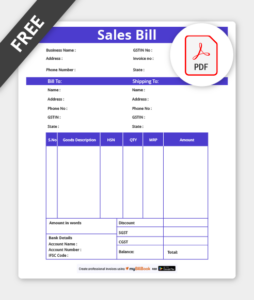 sales bill format pdf