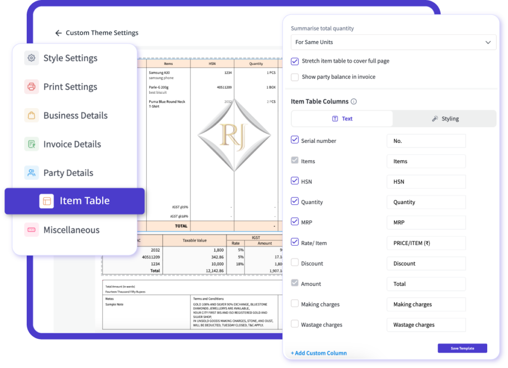 GST-Compliant Gold Invoice Templates