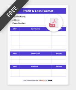 p&l format pdf