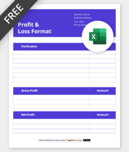 p&l excel format