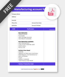 manufacturing account pdf