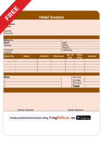 Hotel Invoice Format