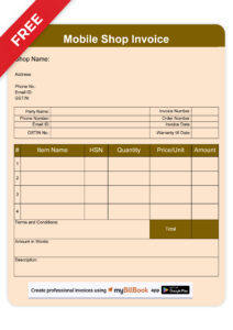 Mobile invoice format