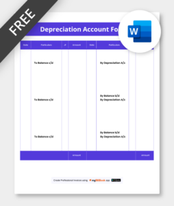 Depreciation Account Format in word