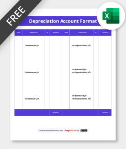 Depreciation Account Format in excel