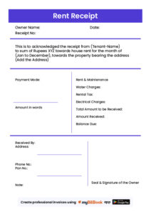 Rent Receipt Format