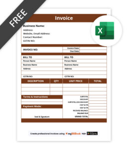 Stylish Invoice Template in Excel