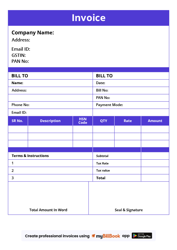 Invoice Template in word