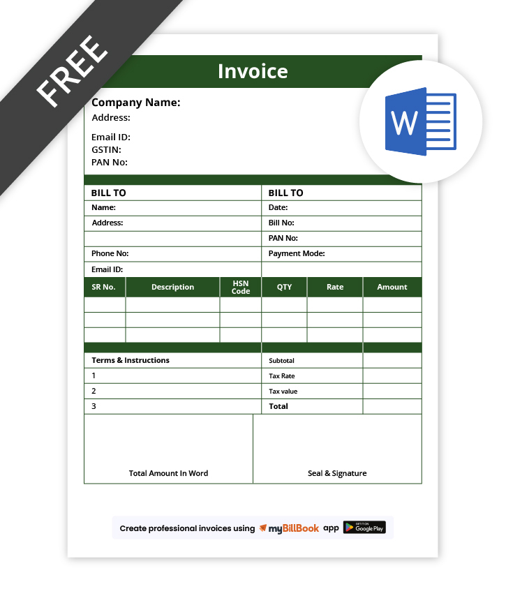 Advanced Invoice Template in Word