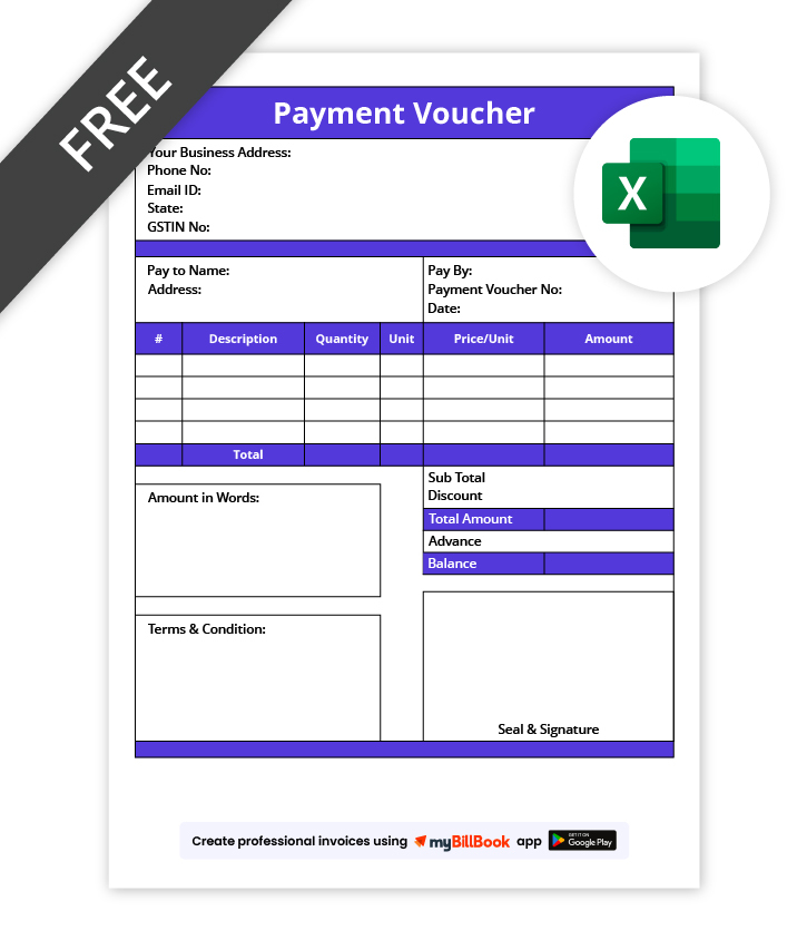 payment voucher format in excel