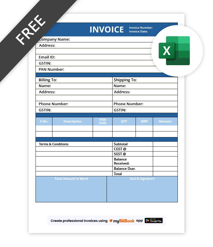 Simple Invoice Format In Excel