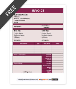 Stylish Invoice Format
