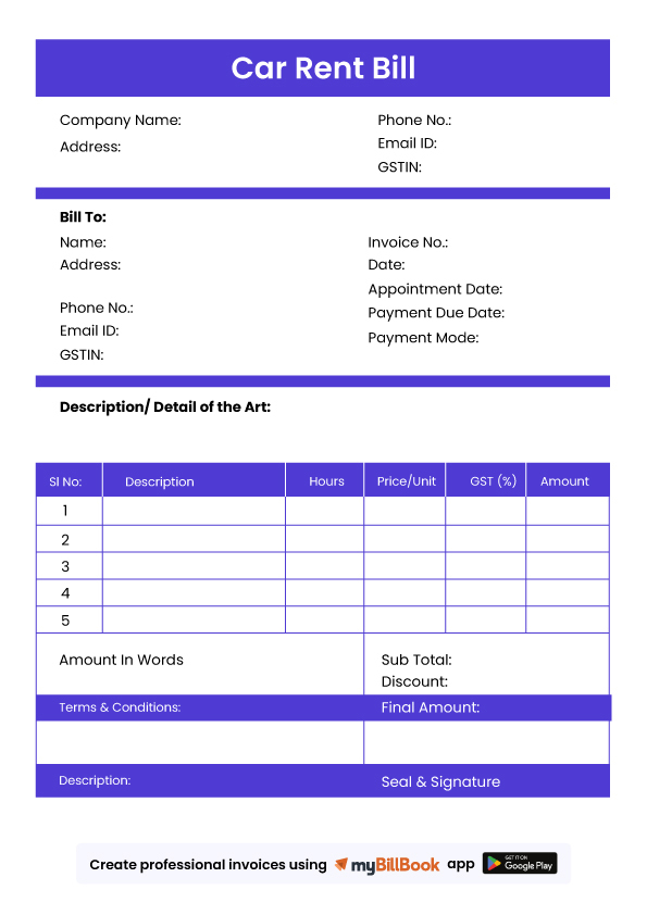 Car Rental Bill