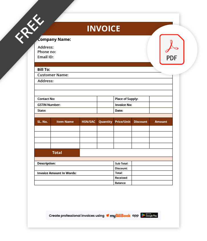 Advanced Invoice format in pdf