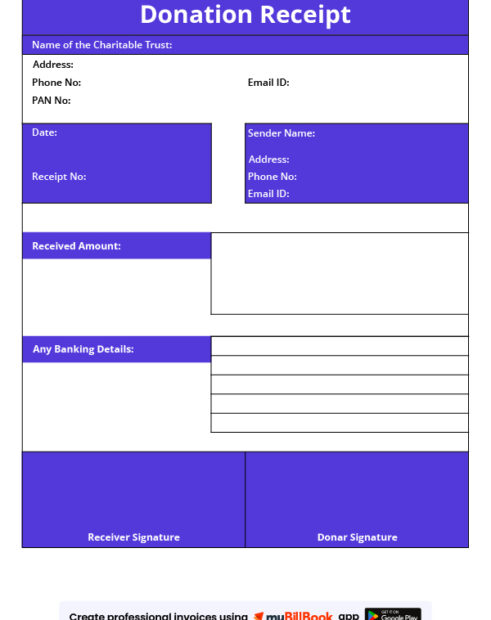 Donation Receipt Format
