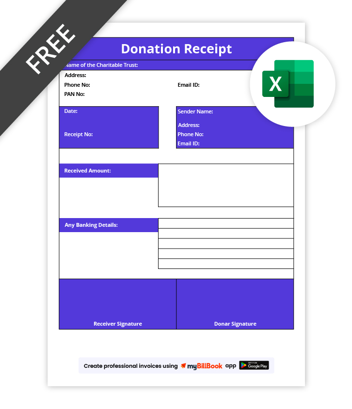 Donation Receipt Format in Excel