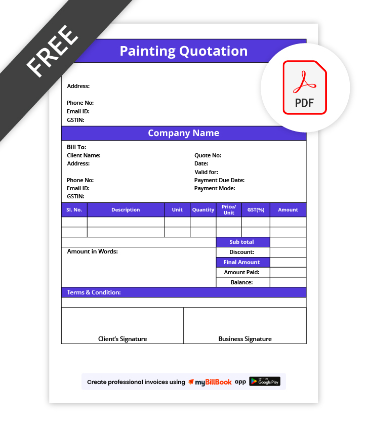 painting quotation format In pdf