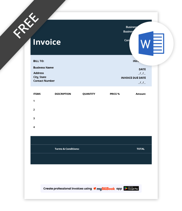 Invoice Format stylish in word