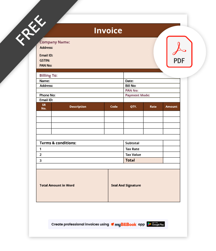 Authorised Invoice Format In PDF