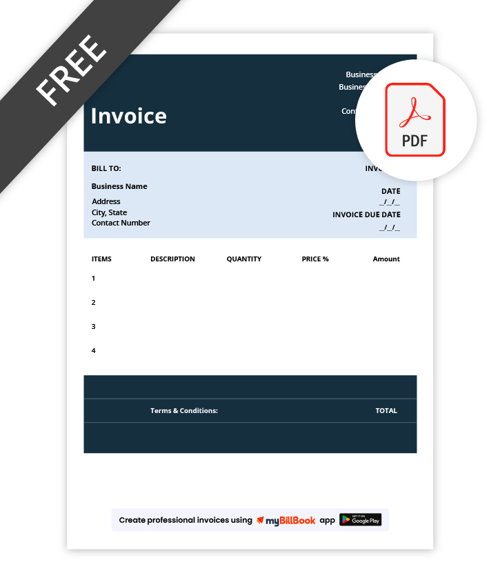 Stylish Invoice Format in PDF