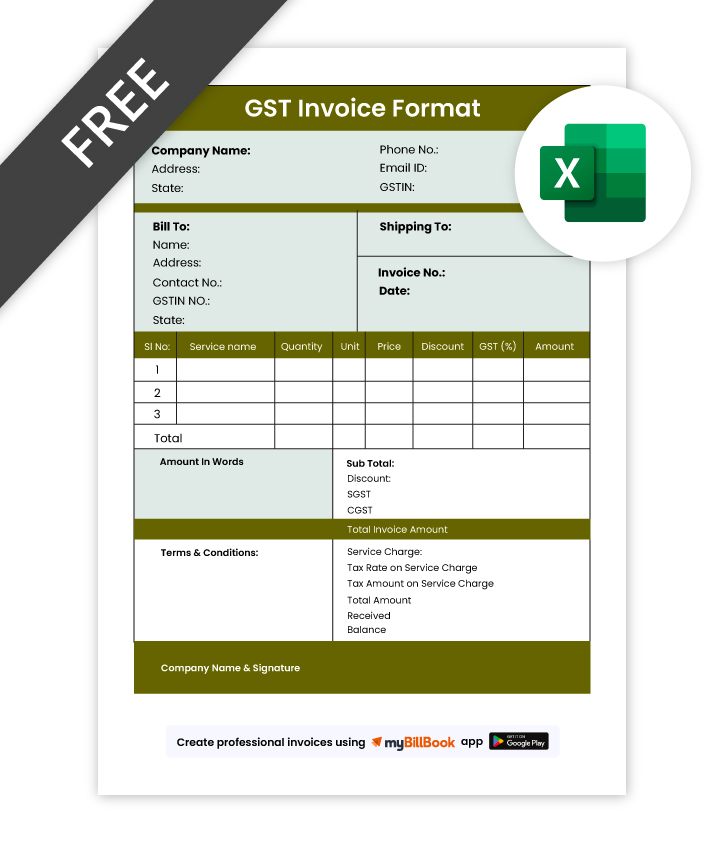GST Invoice Format In Excel