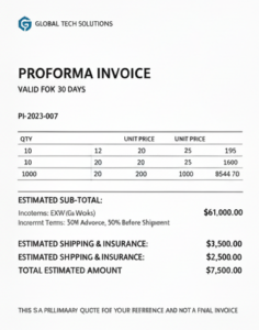 a simple proforma invoice format
