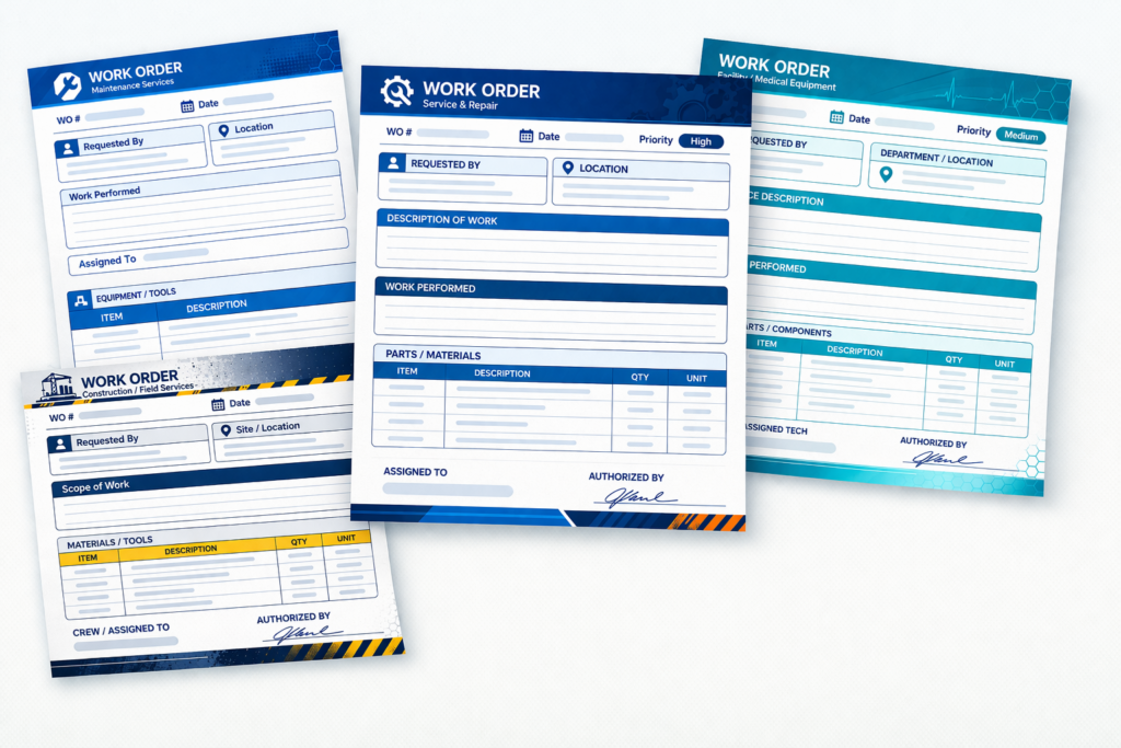 What is Work Order Format