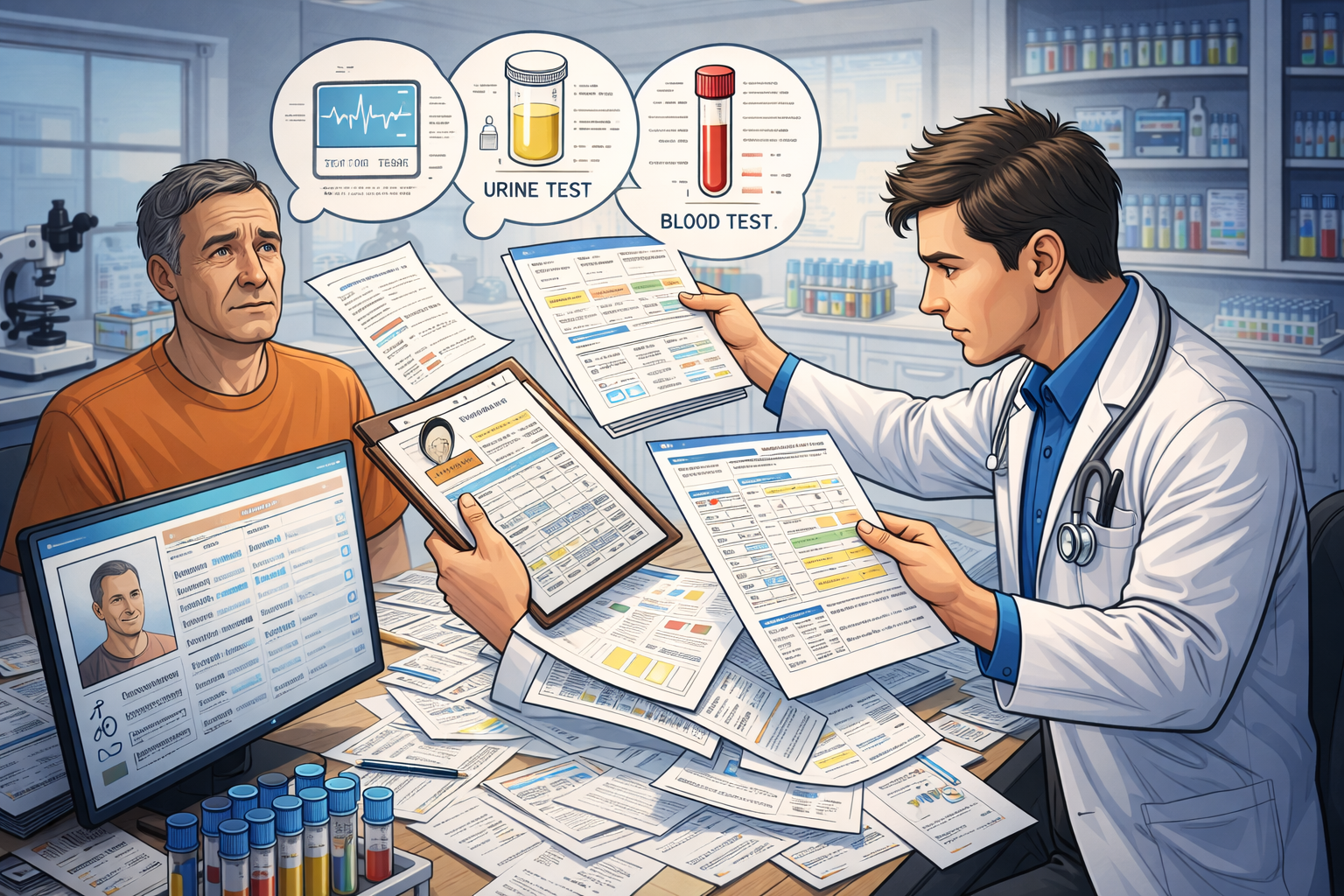 Managing multiple tests per patient