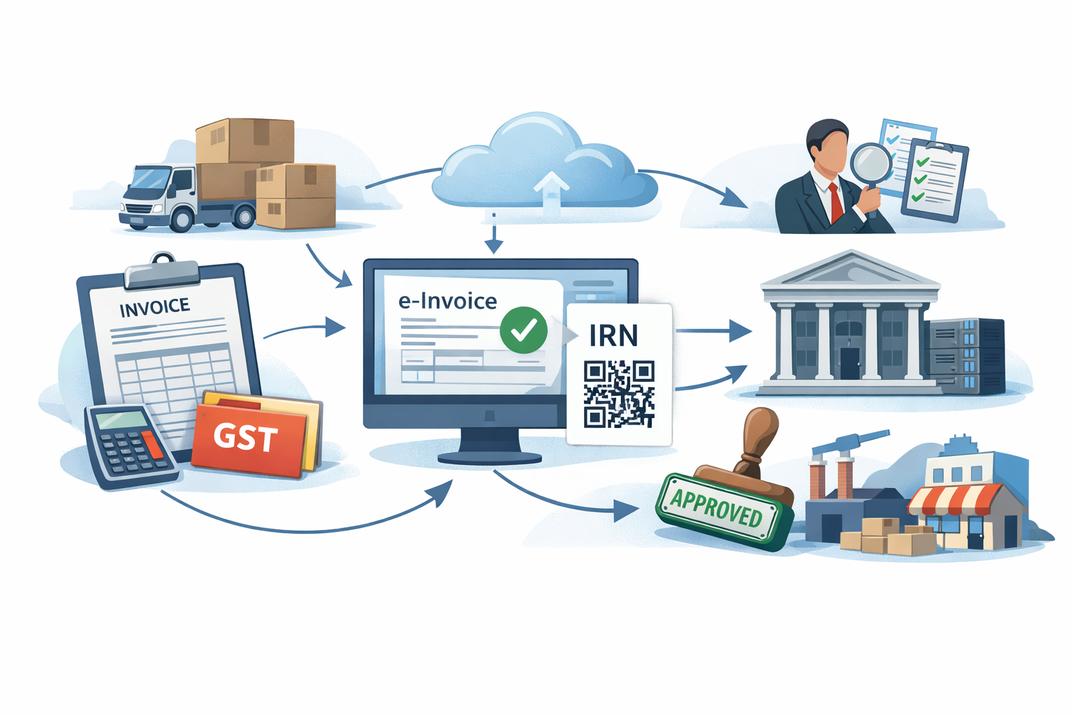 E-invoicing software for GST invoice validation and IRN generation