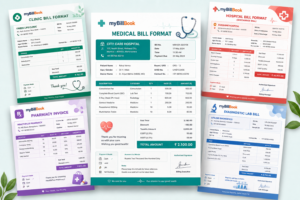 Medical bill format template for hospital clinic and pharmacy billing