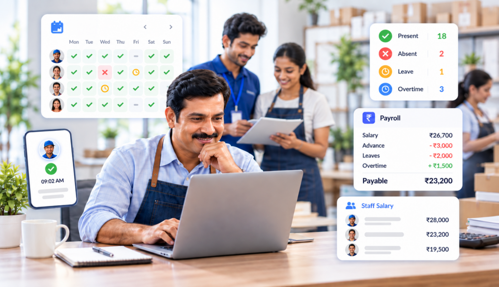 myBillBook attendance and payroll management system for small businesses
