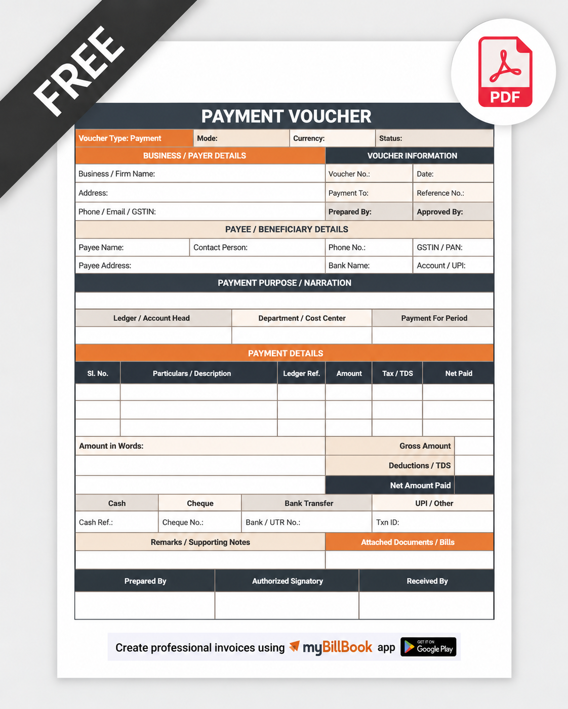 Payment Voucher Format PDF
