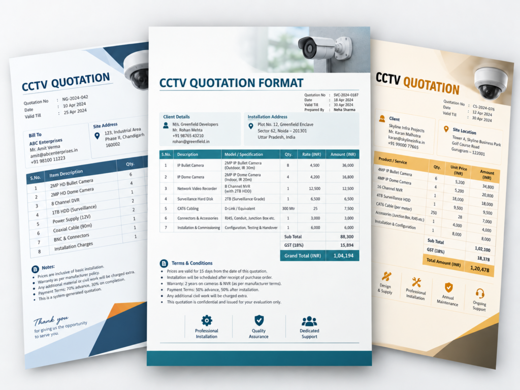 cctv quotation format download for free