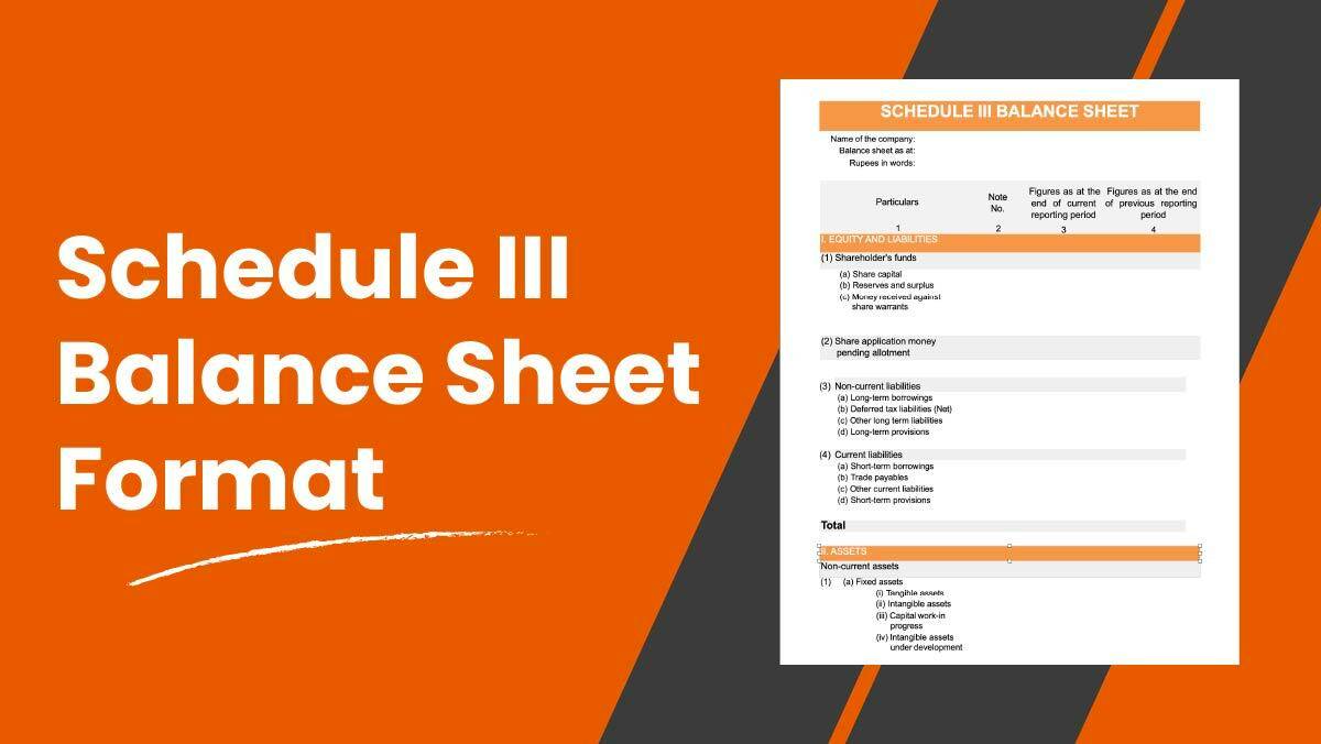 Schedule III Balance Sheet Format & Example